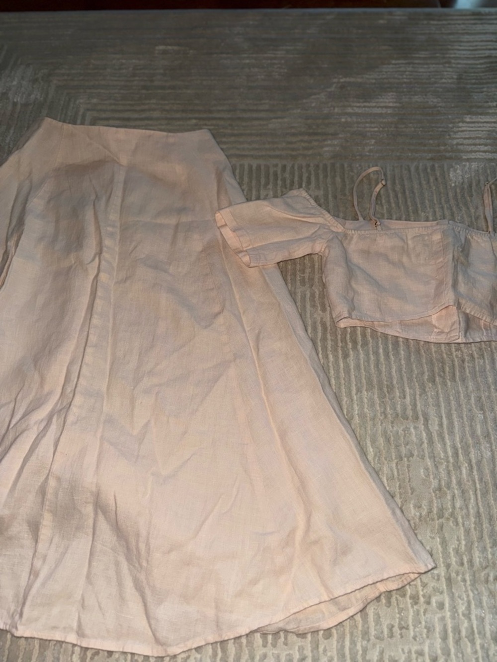 Reformation Blush Linen-Blend Skirt Set